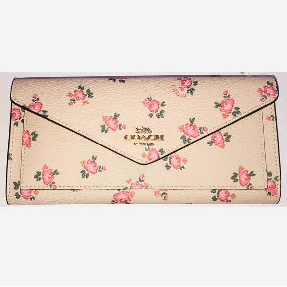 Coach Tossed Peonies Wallet In Blush Pink - Picture 6 of 7
